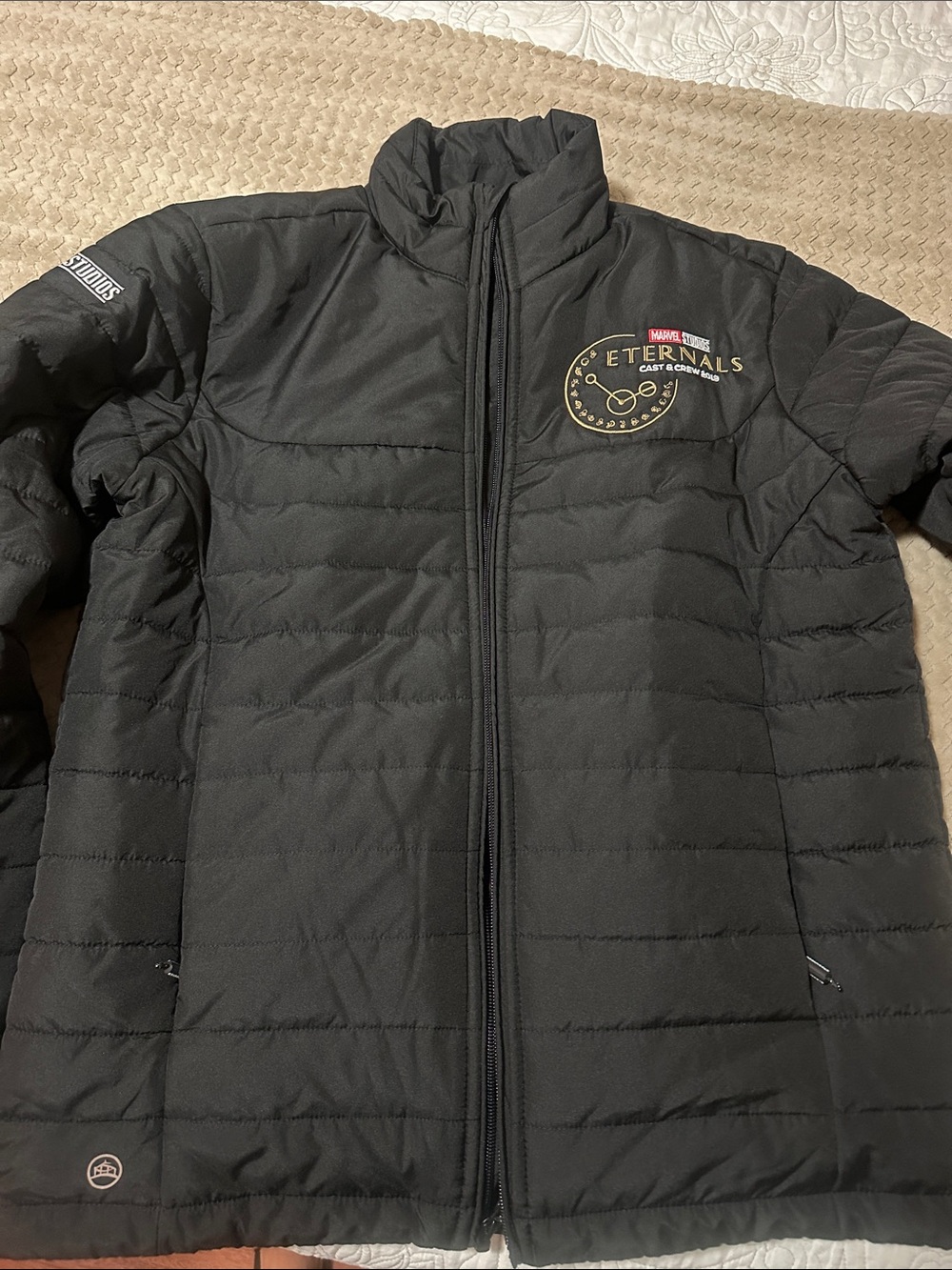 Marvel Black Eternals Quilted Puffer Jacket - Men's Full Zip
